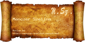 Menczer Szelina névjegykártya
